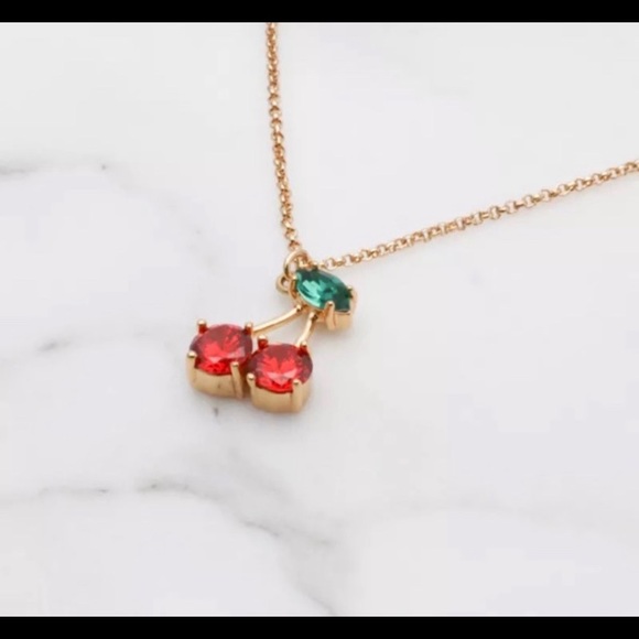 Kate Spade Gold-Plated Cherry Crystal Necklace - Picture 1 of 6